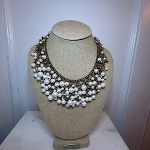 Stella&Dot Glass Pearl/Crystal Bib Necklace - Like New/Never Worn/Display Only